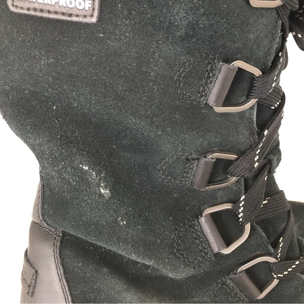 Sorel Tivoli Tall Waterproof Out Dry Boots Black Suede Faux Fur Lining Size 10.5 - Picture 6 of 16
